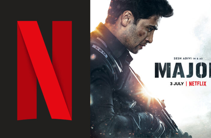 Netflix logo and Major poster