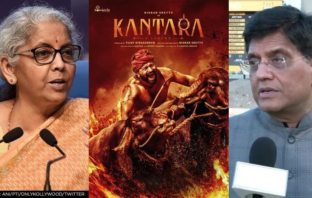 Nirmala Sitharaman, Kantara poster and Piyush Goyal