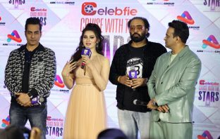 Urvanshi Rautela speaking at the announcement of Second season Celebfie Cruise With the Stars