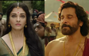 Aishwarya Rai Bachchan as Nandini and Vikram as Aditya in Ponniyin Selvan 2 trailer.
