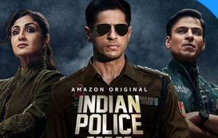 Shilpa Shetty, Sidharth Malhotra and Vivek Oberoi in Indian Police Force series poster