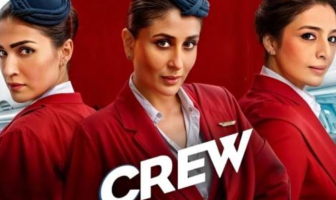 Tabu, Kareena Kapoor Khan and Kriti Sanon in Crew film poster