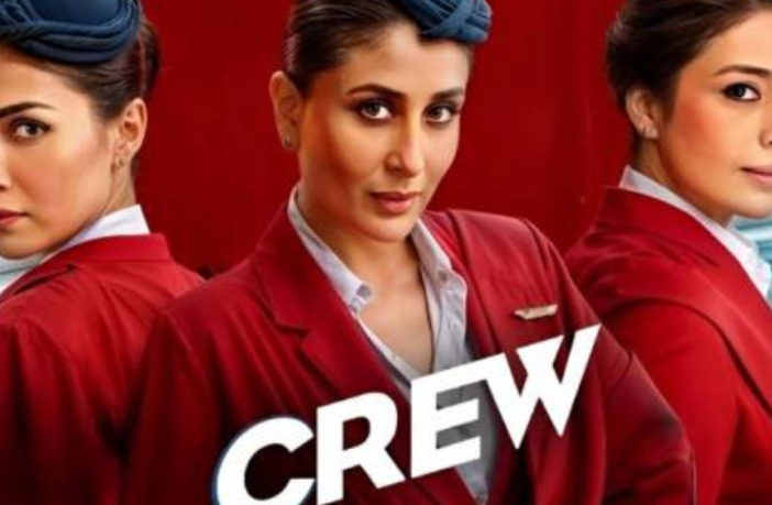 Tabu, Kareena Kapoor Khan and Kriti Sanon in Crew film poster