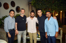 Karan Johar, Anil Thadani, JR NTR with the makers of Devara film